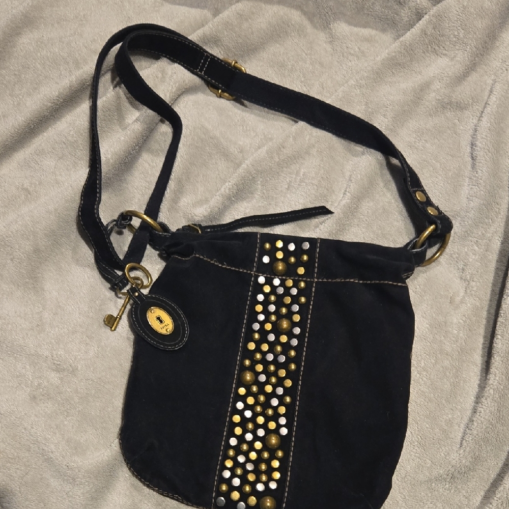 Fossil Black Studded Women's Bag - Picture 1 of 9